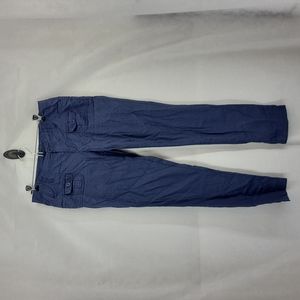 FREESTYLE REVOLUTION Blue Linen Cotton Blend Mid Rise Pants